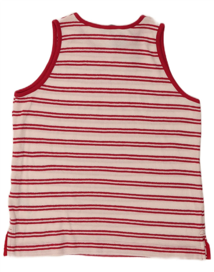 Marks & Spencer Camiseta sin mangas para mujer UK 44 Grande Algodón a rayas blancas