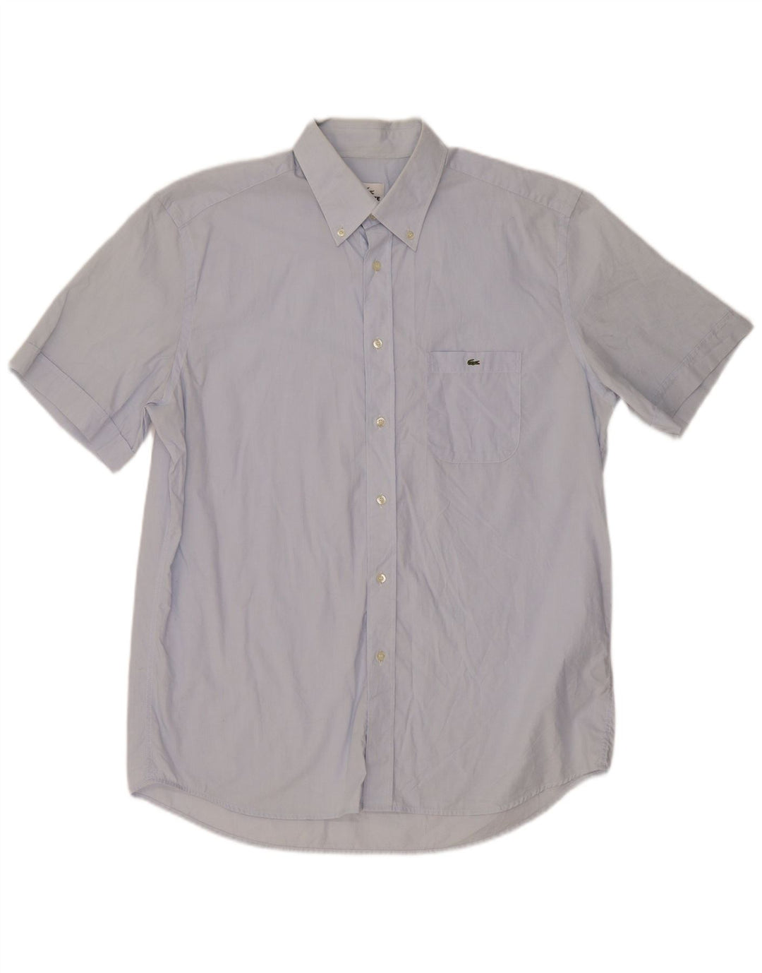 Camisa Lacoste Hombre Manga Corta Talla 43 Grande Algodón Azul