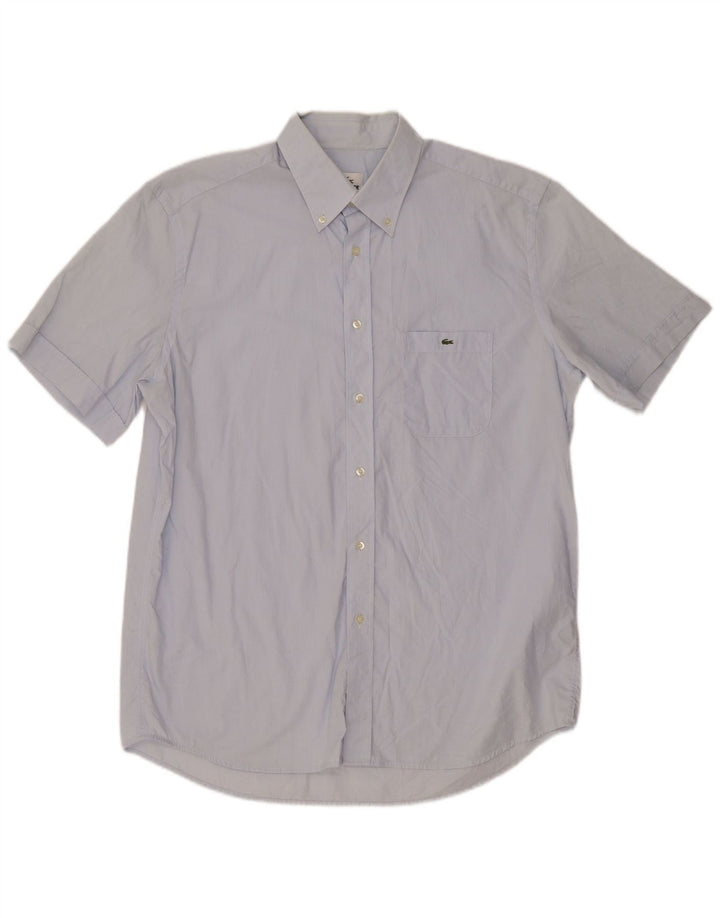 Camisa Lacoste Hombre Manga Corta Talla 43 Grande Algodón Azul