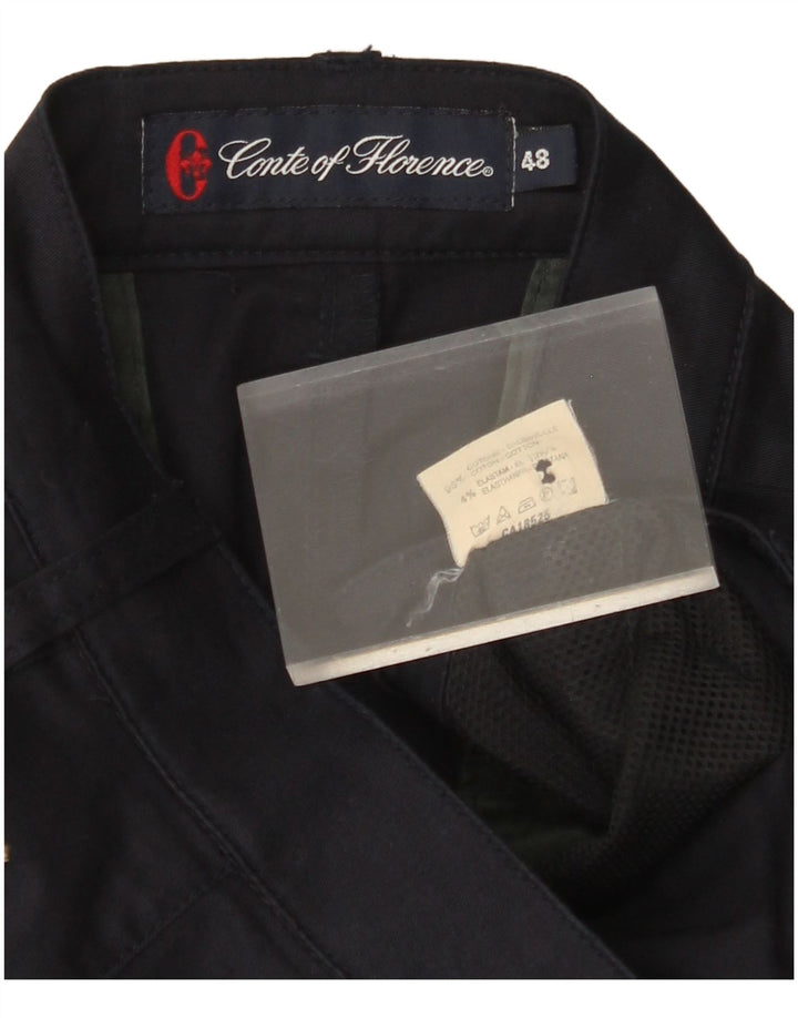 CONTE OF FLORENCE Pantalón de traje para hombre IT 48 Medium W32 L33 Azul marino