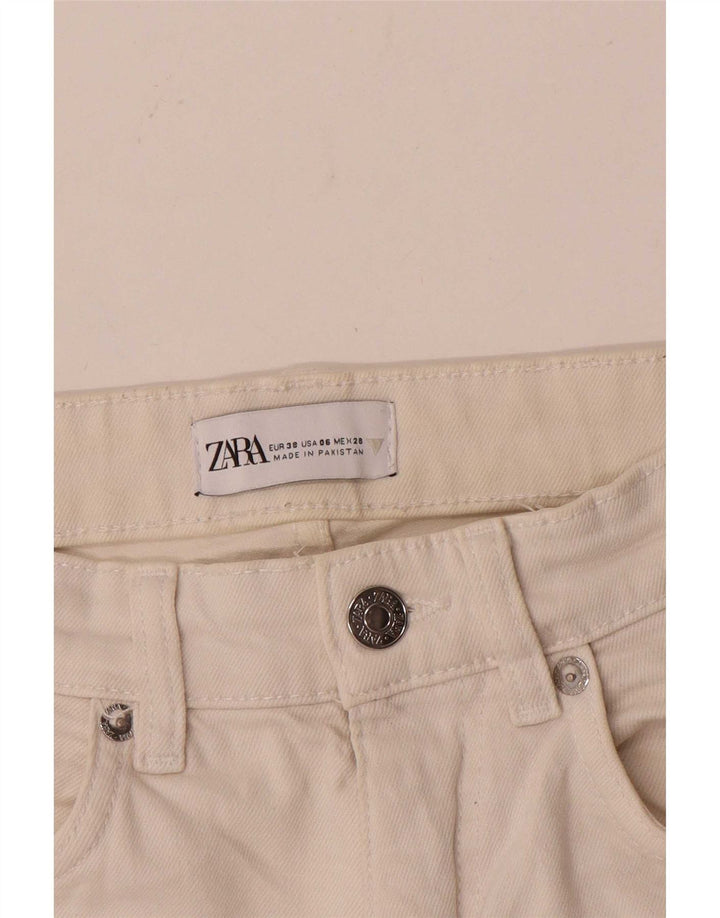 Zara Jeans Cortos Para Mujer EU 38 Small W28 L25 Blanco