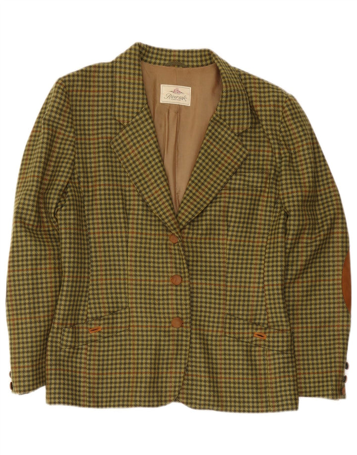 Vintage hombres 3 botones Blazer chaqueta IT 44 pata de gallo verde medio