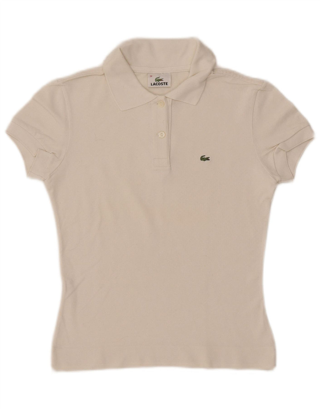 LACOSTE Polo de mujer talla 38 mediano algodón blanco