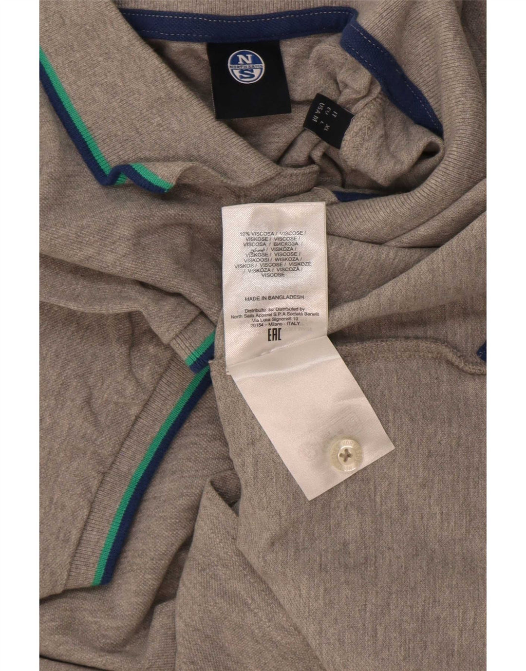 Polo North Sails Hombre De Viscosa A Rayas Gris Medio