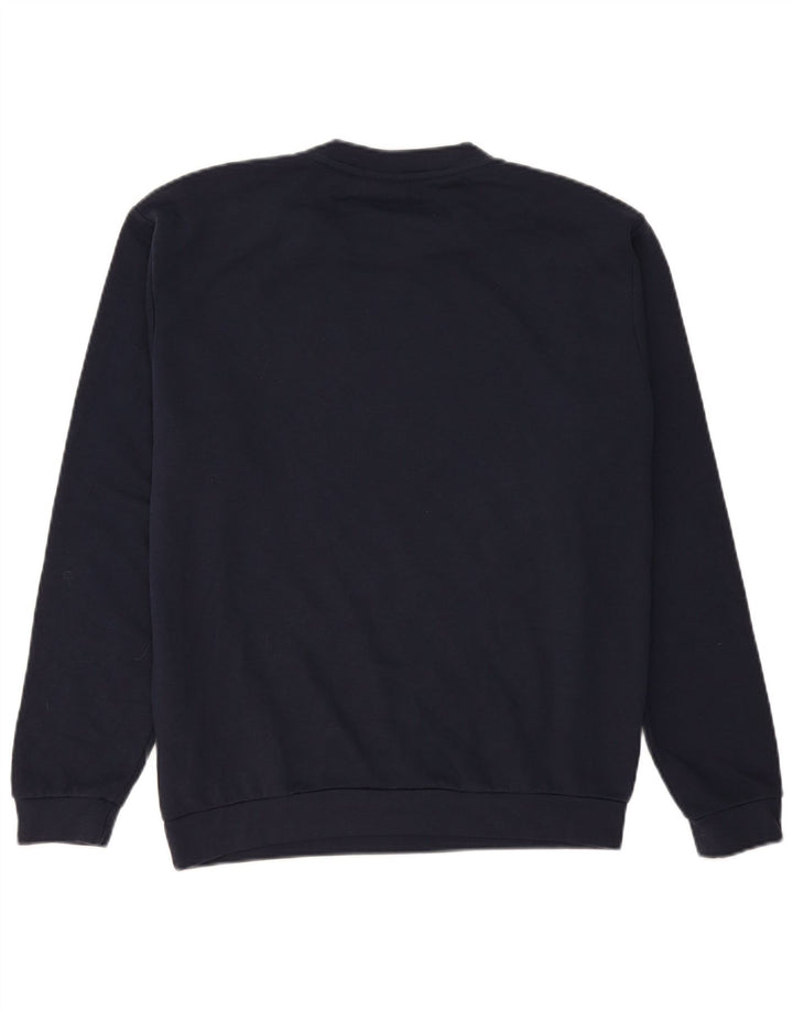 Sergio Tacchini Hombre Sudadera Jumper Grande Azul Marino Algodón