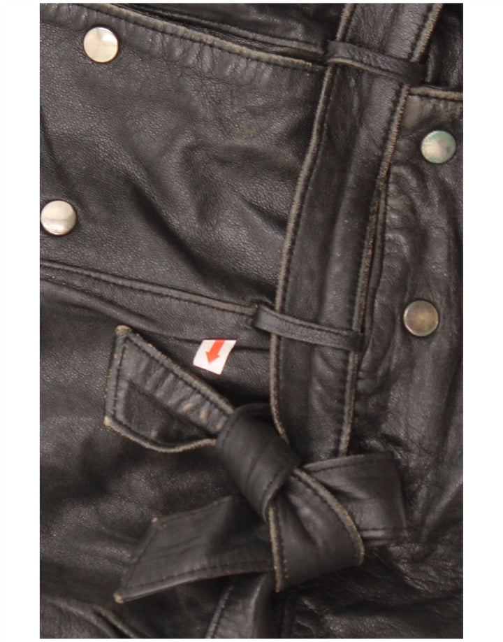 VINTAGE Chaqueta de cuero de gran tamaño para mujer EU 42 Cuero negro grande