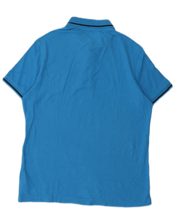 Polo Lotto Hombre Algodón Azul Medio