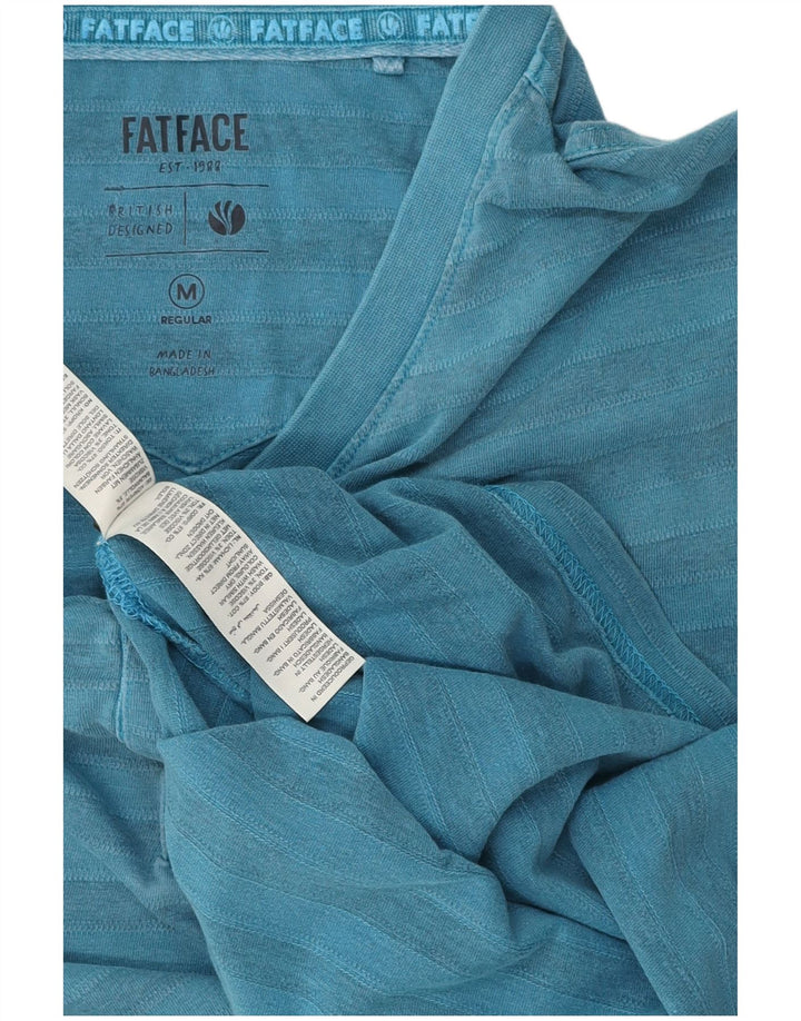 Camiseta para hombre Fat Face Top de algodón a rayas azul medio