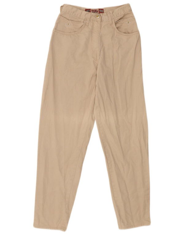 Lucky Star - Pantalones informales cónicos para mujer IT 38 XS W24 L30 Algodón beige