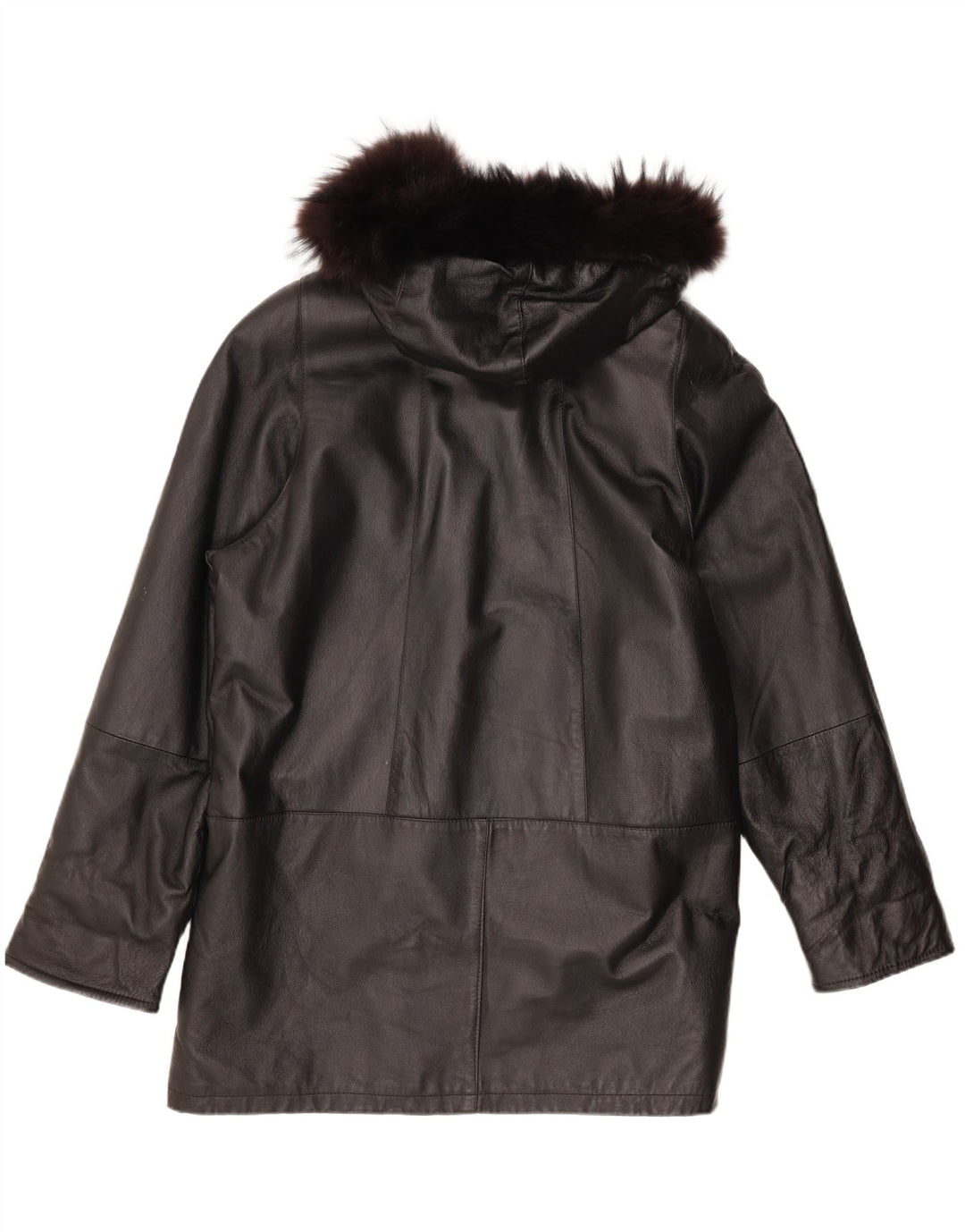 Abrigo Mujer Privilegi De Piel Oversize Con Capucha IT 50 XL Piel Negra