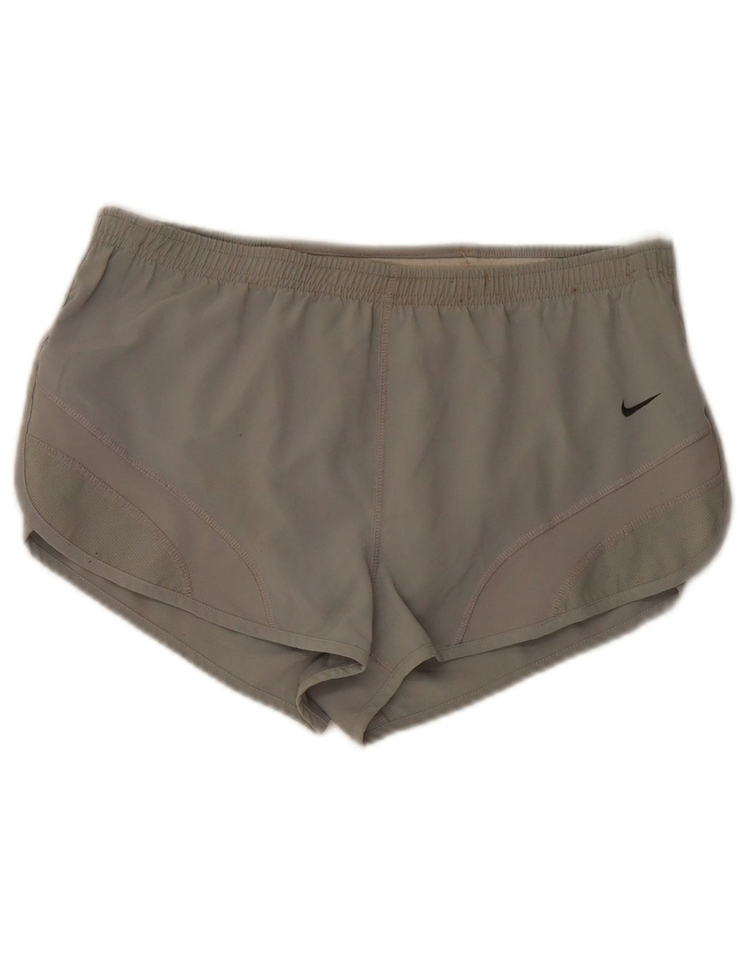 Nike - Pantalones cortos deportivos Dri Fit para mujer, talla 10, poliéster gris pequeño