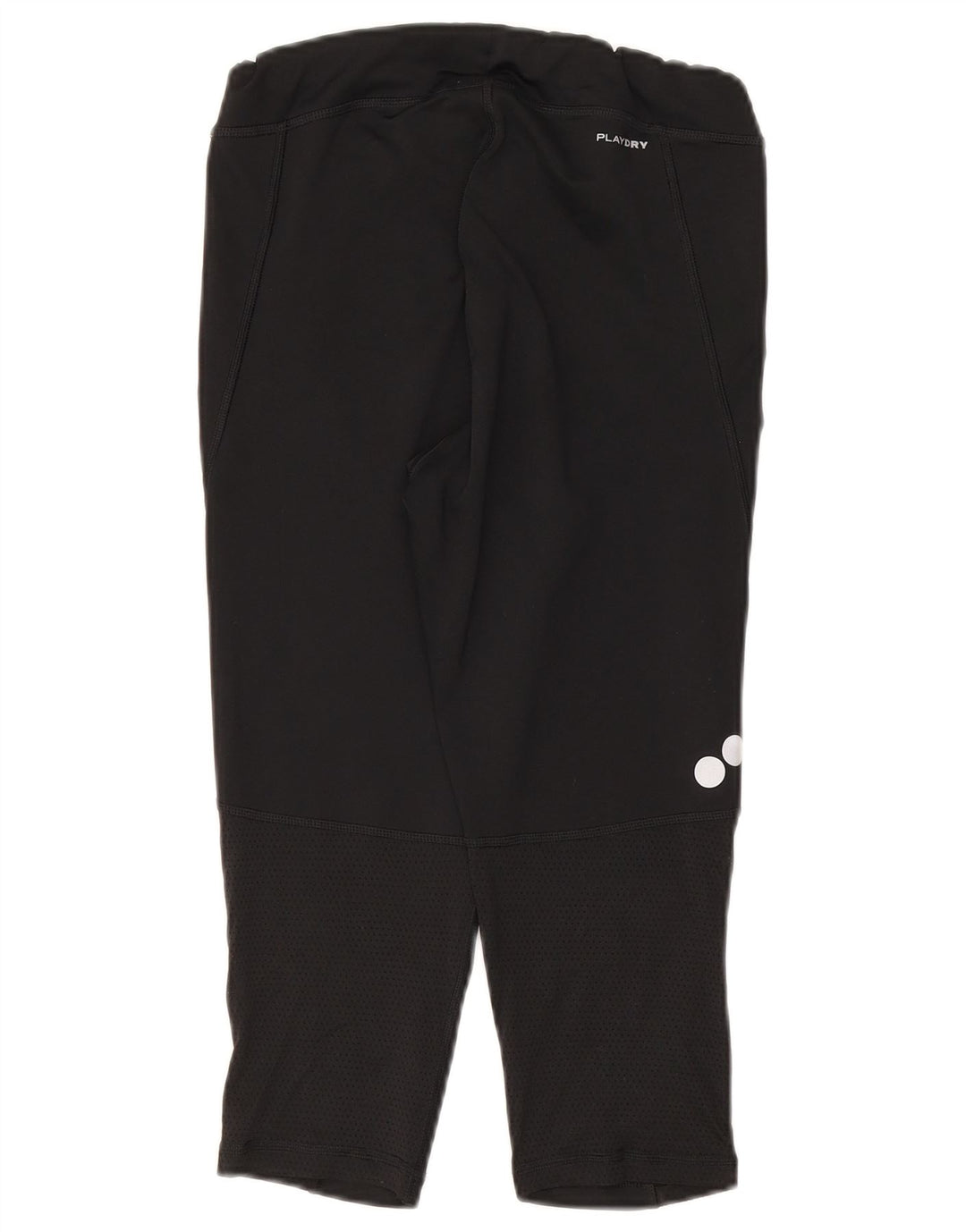 Reebok Leggings Capri para Mujer Reino Unido 8/10 Pequeño Poliéster Negro