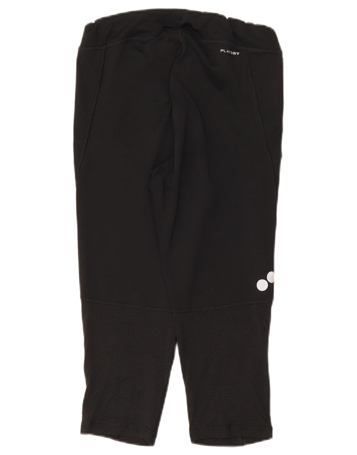 Reebok Leggings Capri para Mujer Reino Unido 8/10 Pequeño Poliéster Negro