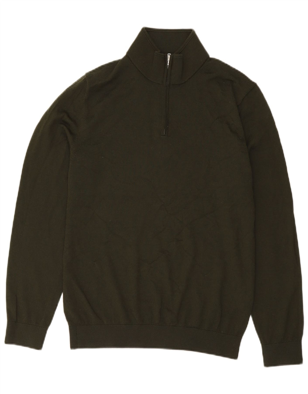 Jersey Reiss Hombre Con Cremallera Y Cuello En Acrílico Verde Grande