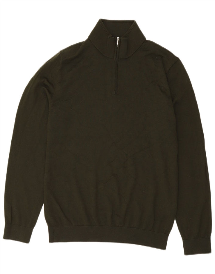Jersey Reiss Hombre Con Cremallera Y Cuello En Acrílico Verde Grande