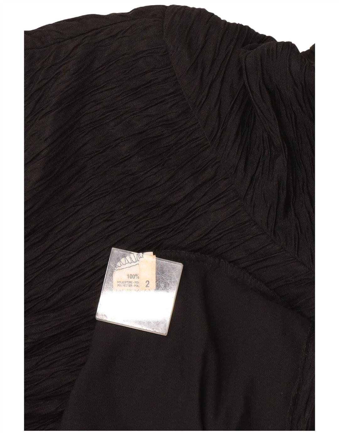 Vintage mujer vaina vestido US 2 XS poliéster negro