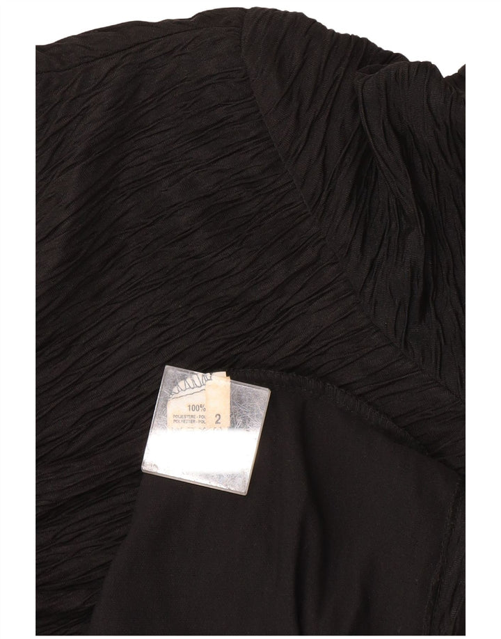 Vintage mujer vaina vestido US 2 XS poliéster negro