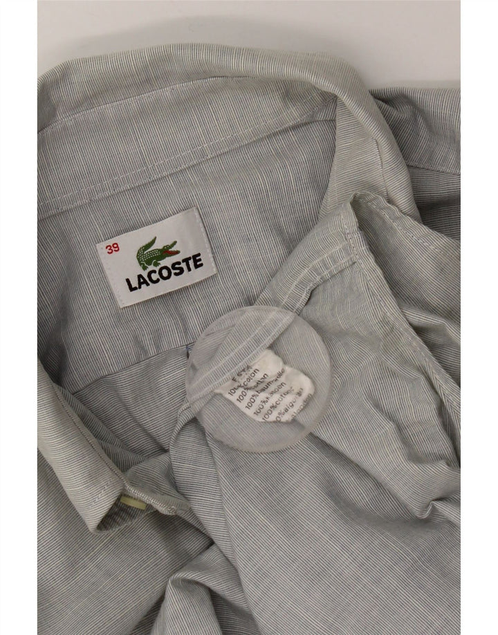 Camisa Lacoste Hombre Talla 39 Algodón Gris Medio