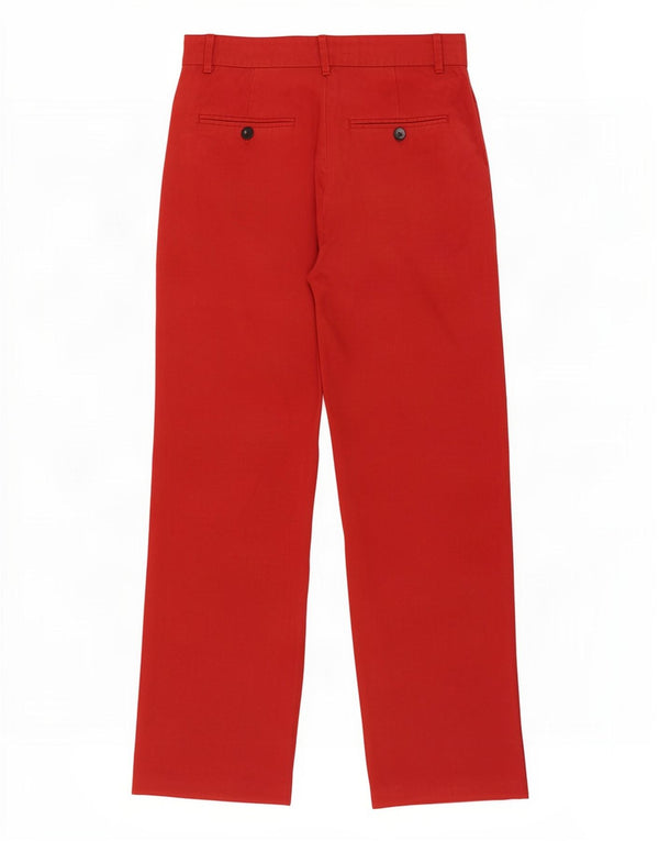 Zara Mujer Pantalones Casuales De Talle Alto Y Ajuste Holgado XS W25 L28 Rojo