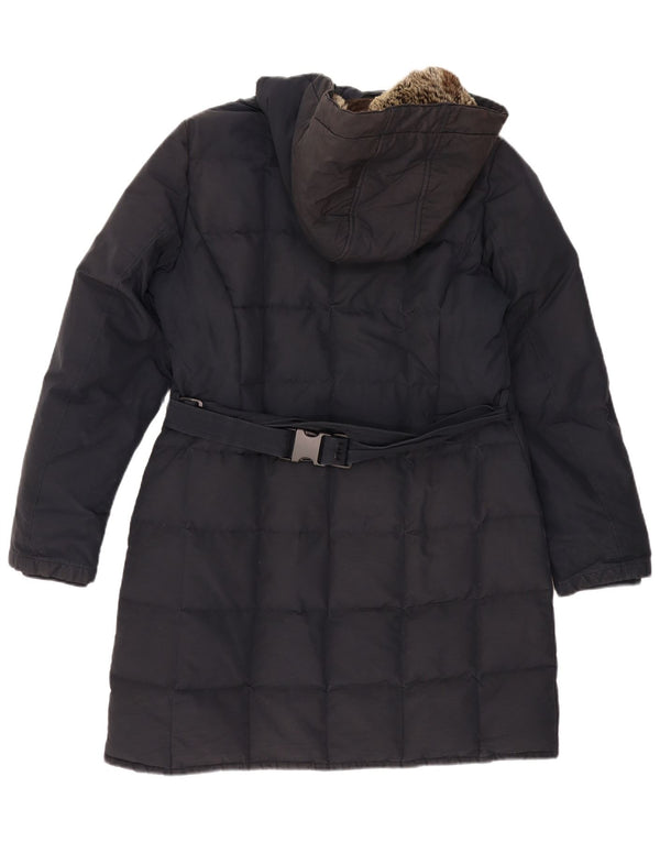 WOOLRICH Abrigo acolchado con capucha para mujer UK 40 XL Poliéster azul marino