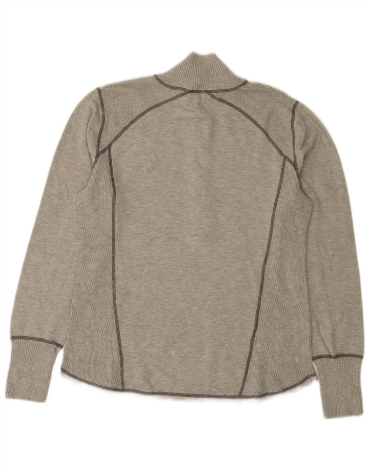 EDDIE BAUER Jersey con cuello y cremallera para mujer UK 40 XL Poliéster gris