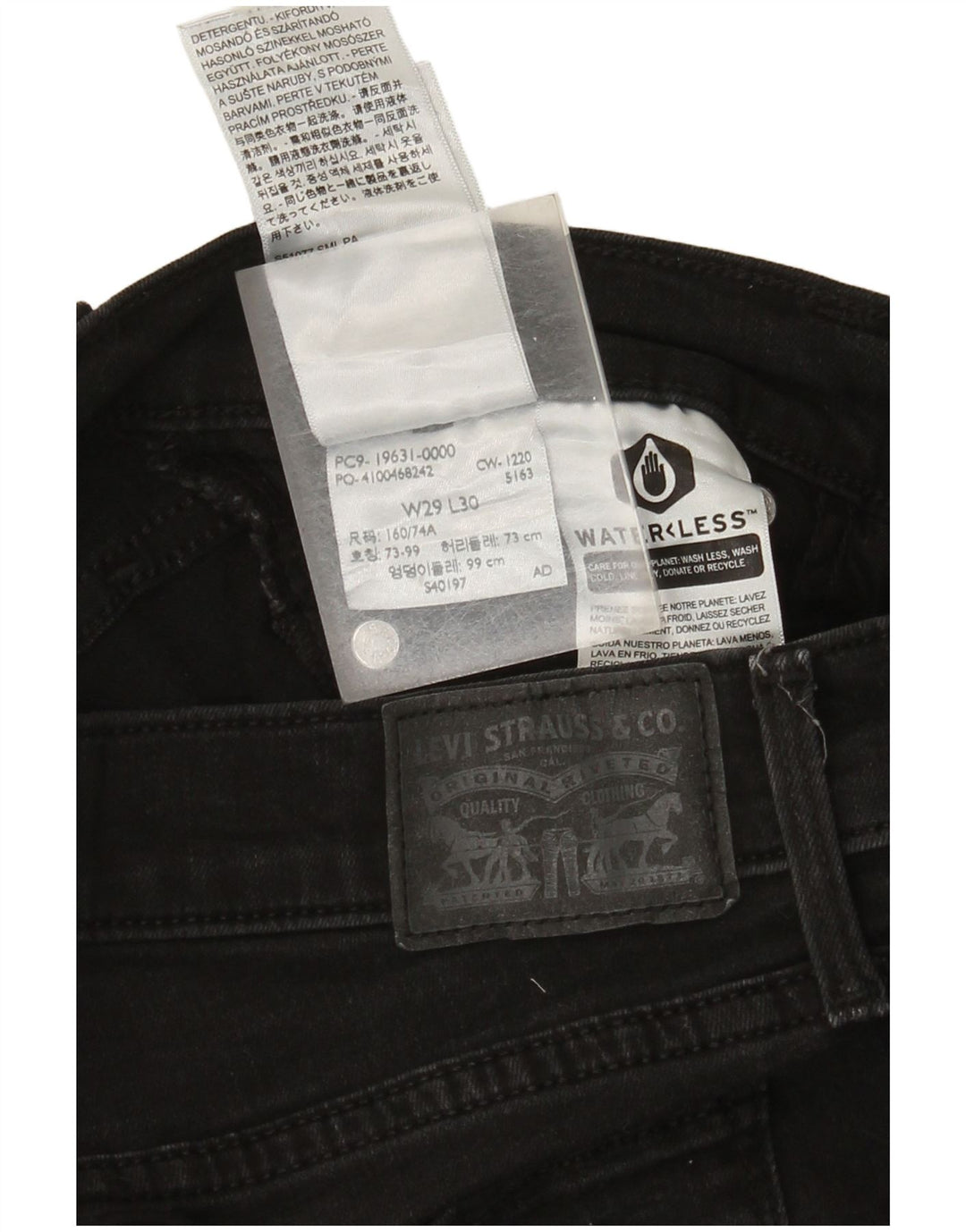 Levi's Mujer 314 Shaping Straight Jeans W29 L30 Algodón Negro