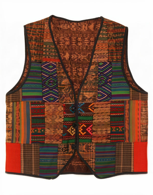 Chaleco vintage para hombre patchwork multicolor medio