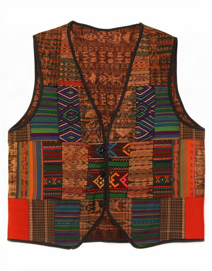 Chaleco vintage para hombre patchwork multicolor medio