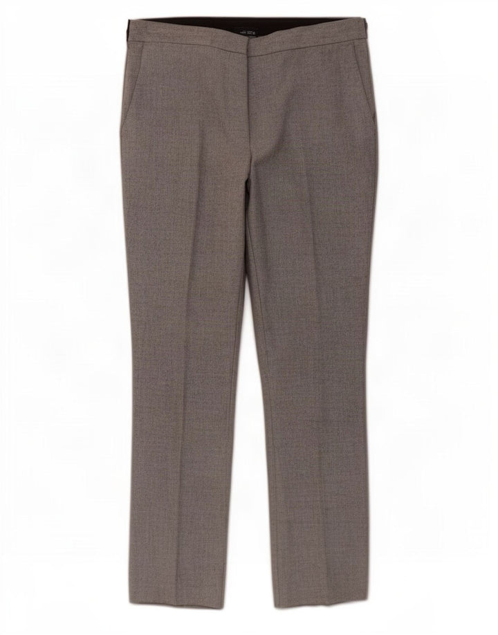 Zara Mujer Pantalón Chino Slim Large W30 L27 Poliéster Color Block Gris