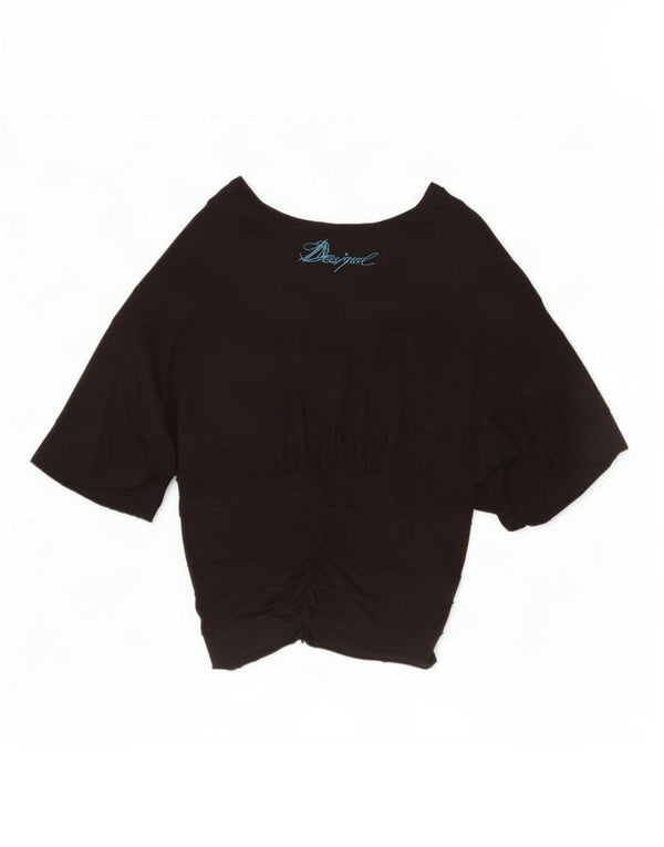 Desigual Blusa Batwing para Mujer Top UK 44 Large Viscosa Negra