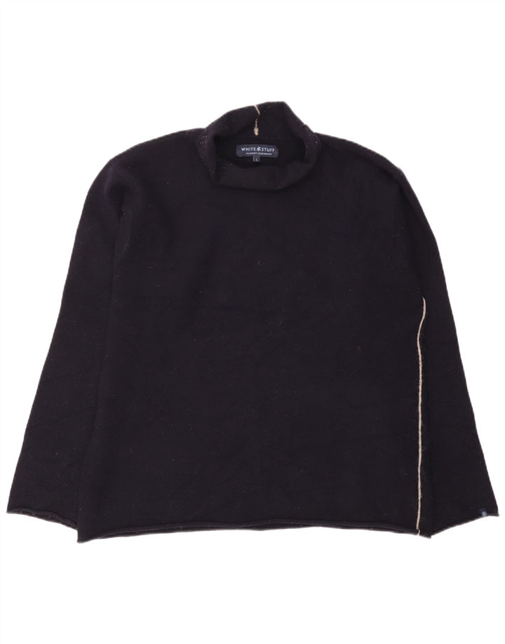 White Stuff Suéter tipo jersey con cuello vuelto para mujer UK 46 Large Lana azul marino