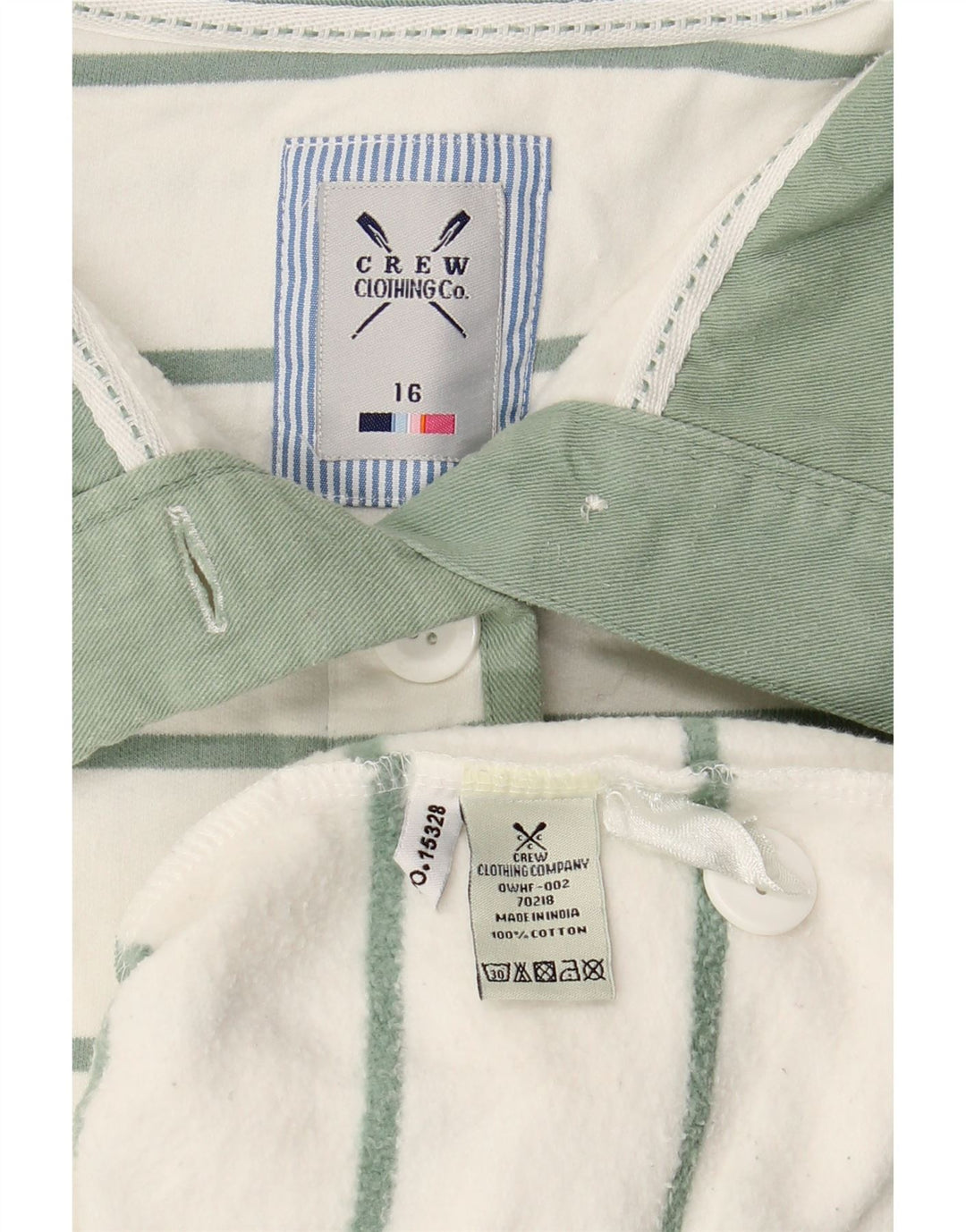 CREW CLOTHING Sudadera para mujer Jumper UK 46 Grande Blanco Rayas