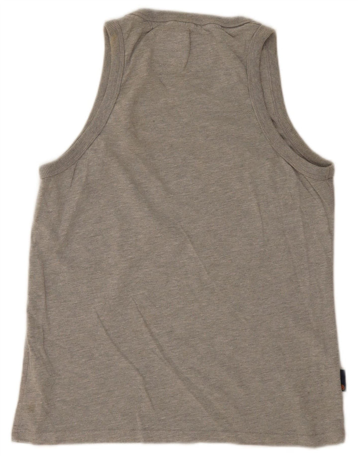 Superdry Hombre Camiseta Sin Mangas Con Gráfico Grande De Algodón Gris