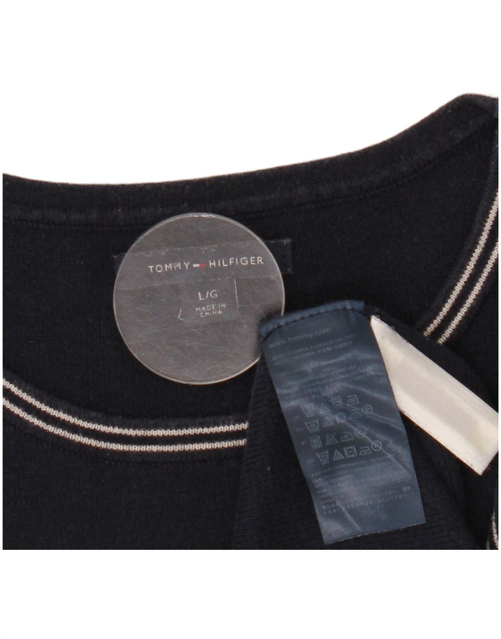 TOMMY HILFIGER Suéter tipo jersey con cuello barco para mujer UK 40 Grande Azul marino