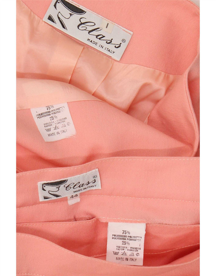 Conjunto de falda vintage de 2 piezas para mujer IT 44 Medio W28 Poliéster rosa