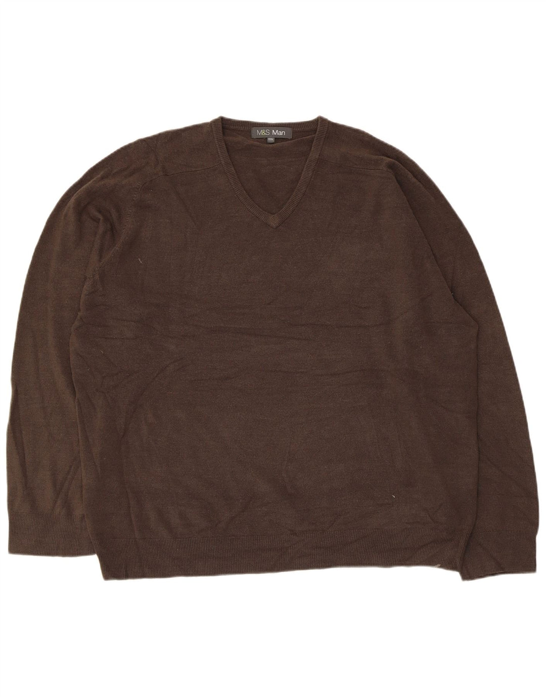 Marks & Spencer Suéter con Cuello en V para Hombre 2XL Acrílico Gris Gris