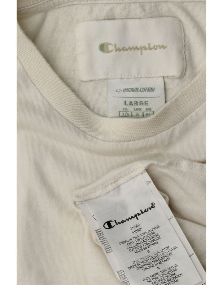 CHAMPION Camiseta gráfica para hombre Top grande de algodón blanco