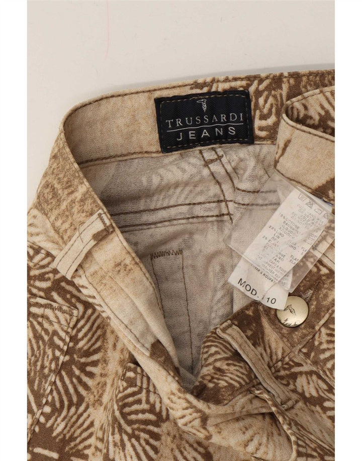 Mujer Trussardi Pantalones Casuales Rectos Con Estampado Abstracto W26 L31 Beige