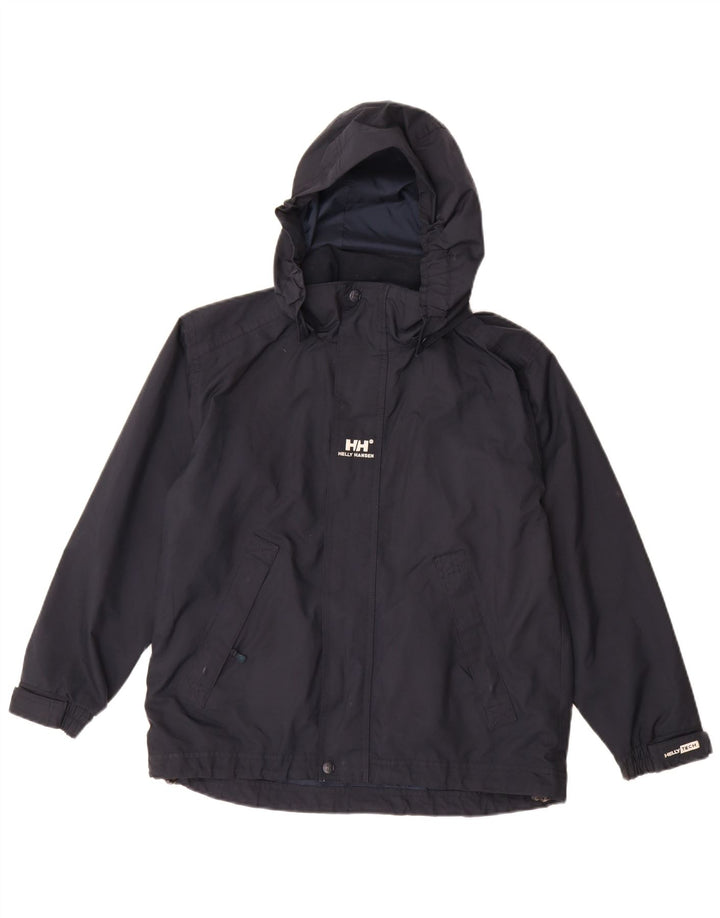 Helly Hansen Chubasquero con capucha para niño 11-12 años Azul marino Poliéster