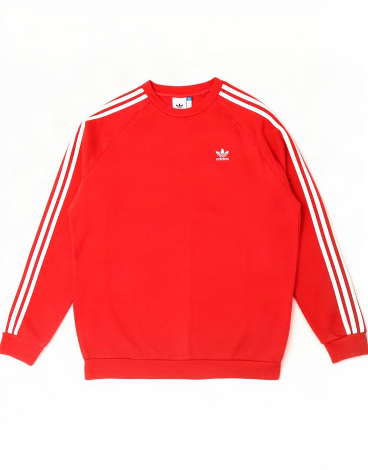 Adidas Hombre Sudadera Jumper Medium Rojo Algodón