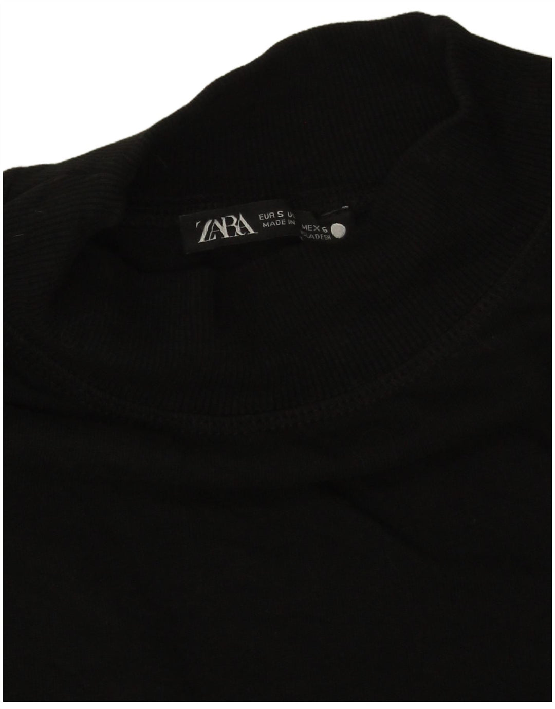 Zara Mujer Camiseta Top UK 10 Small Negro