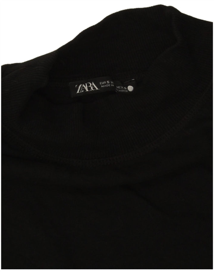 Zara Mujer Camiseta Top UK 10 Small Negro