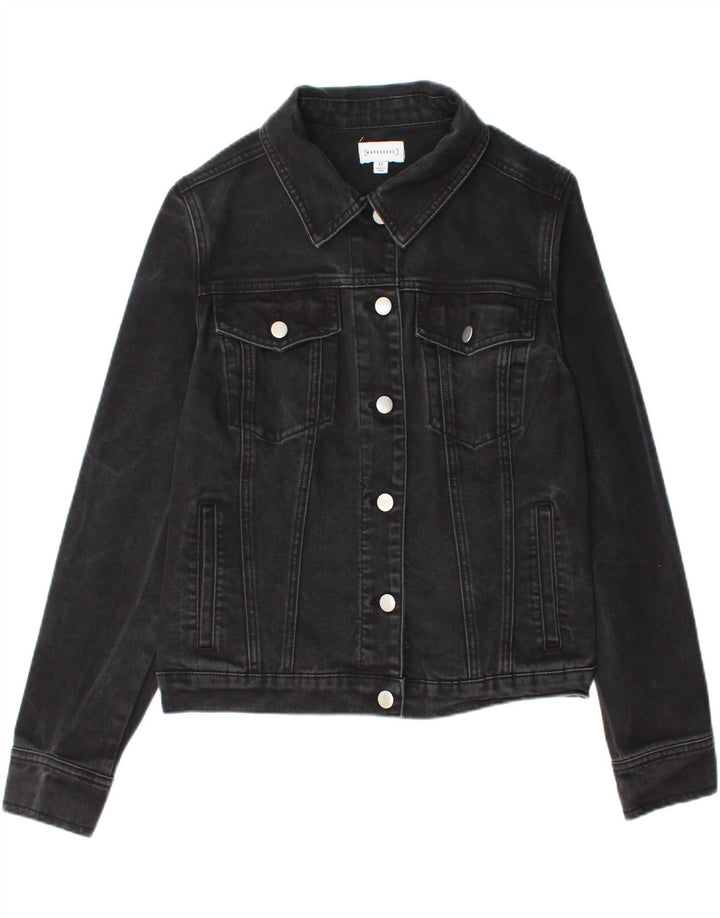 Warehouse Chaqueta vaquera corta para mujer UK 42 Mediana Algodón negro