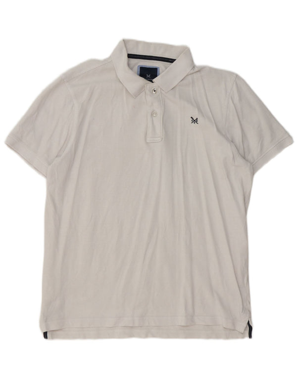 Crew Clothing Polo para hombre de algodón blanco grande