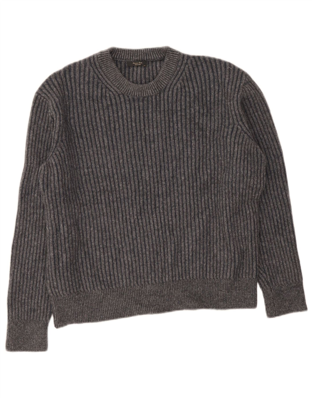 Massimo Dutti Jersey De Cuello Redondo Para Mujer UK 46 Large Lana Gris