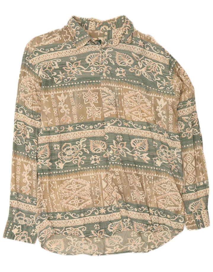 Old Farway Camisa para hombre Talla 41 Grande Multicolor Floral