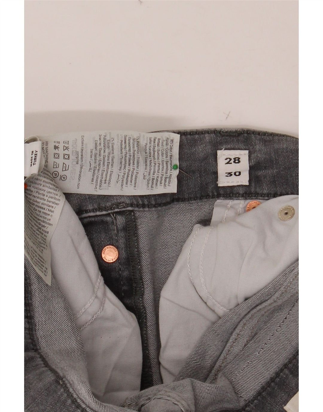 JACK & JONES Vaqueros ajustados para hombre W28 L30 Gris Algodón