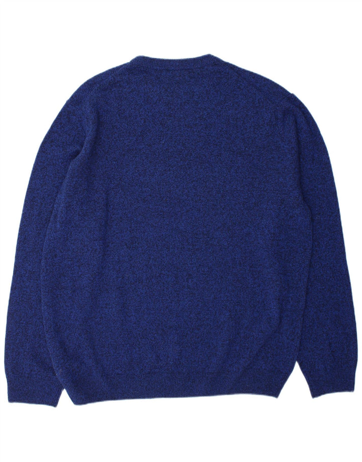 Marks & Spencer - Jersey de cuello redondo para hombre, talla 2XL, lana azul