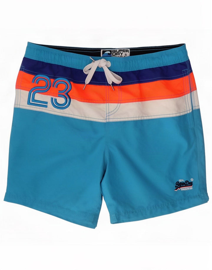 Superdry Bañador gráfico para hombre Azul medio Poliéster con bloques de color