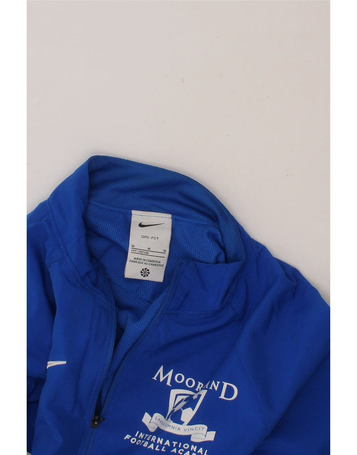 NIKE Boys Dri Fit Graphic Tracksuit Top Jacket 10-11 Years Medium Blue Vintage Nike and Second-Hand Nike from Messina Hembry 